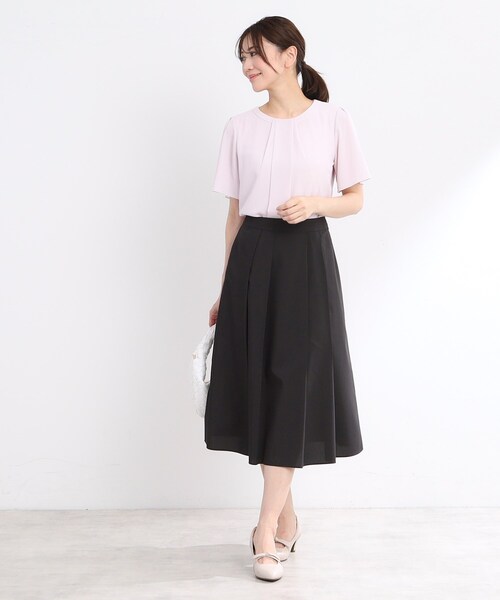 新品タグ付 リフレクト 洗える UVカット 接触冷感 半袖 ブラウス L 黒 Reflect（リフレクト） ブラウス シャツ 半袖 「UVカット／接触冷感
