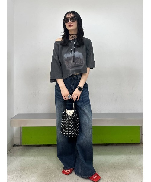 m.0618smk様❤️5点⭐️A88⭐️ JEANASIS ♥ メッセージシアー JEANASIS tシャツ landscape ボートネックプリント TEE/492482