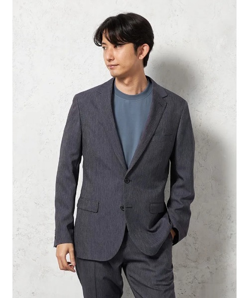 アデイインザライフ　セットアップスーツ　ノーカラー　ウォッシャブル　ネイビー　L 楽天市場】【SALE／60%OFF】ツイル 2B ジャケット -マシン