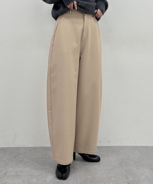 パンツ 「新色追加」「低身長/高身長サイズ有」カーブパンツ（Petitjo/slattgir.)　美脚見え レディース | ニッセン | 04