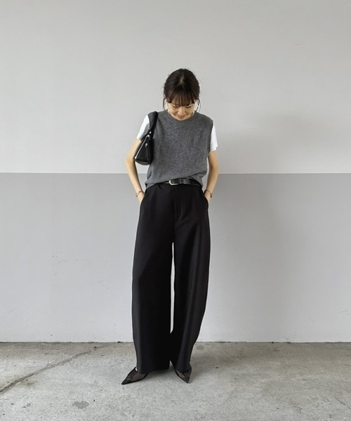 パンツ 「新色追加」「低身長/高身長サイズ有」カーブパンツ（Petitjo/slattgir.)　美脚見え レディース | ニッセン | 20