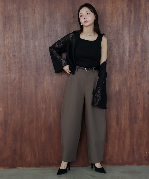 パンツ 「新色追加」「低身長/高身長サイズ有」カーブパンツ（Petitjo/slattgir.)　美脚見え レディース | ニッセン | 10