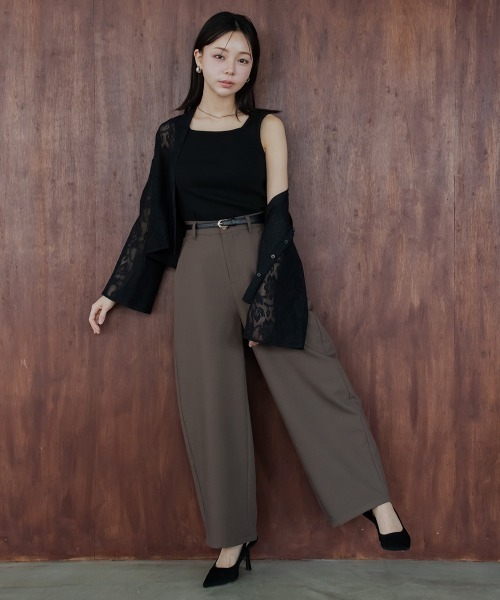 パンツ 「新色追加」「低身長/高身長サイズ有」カーブパンツ（Petitjo/slattgir.)　美脚見え レディース | ニッセン | 11