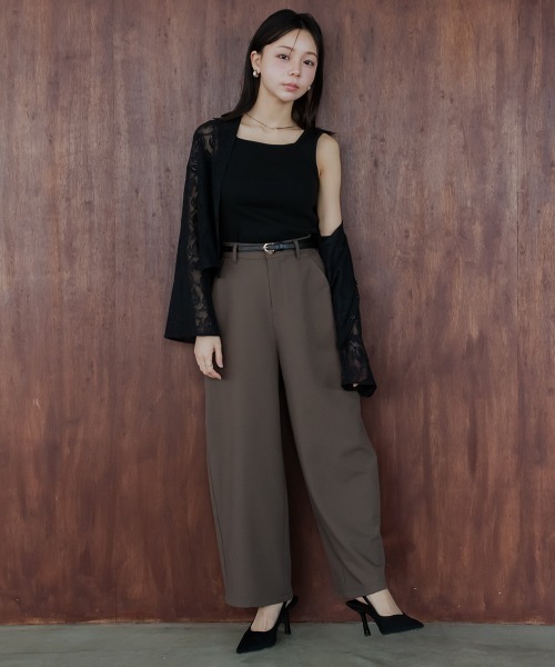 パンツ 「新色追加」「低身長/高身長サイズ有」カーブパンツ（Petitjo/slattgir.)　美脚見え レディース | ニッセン | 12