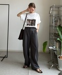 uvカット ワイドパンツ パンツ 「低身長/高...の詳細画像3