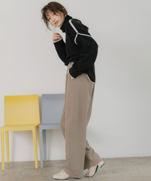 遮光パンツ　しいちゃん　丈長め【新品】 ニッセン（nissen） ワイドパンツ パンツ 「低身長/高身長サイズ有