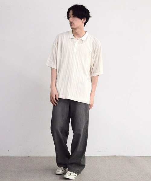 ストライプ ポロシャツ ベージュ ホワイト ポロシャツ【メンズ】ホワイト – FIDRA