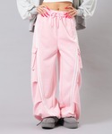 ワイドパンツ カーゴパンツ ウォッシュ加工 ラ...の詳細画像2