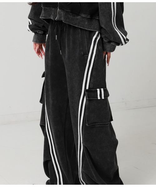 gain tip design カーゴスウェットパンツ ルード バイカー ANAP（アナップ） カーゴパンツ ウォッシュ加工 ライン スウェット