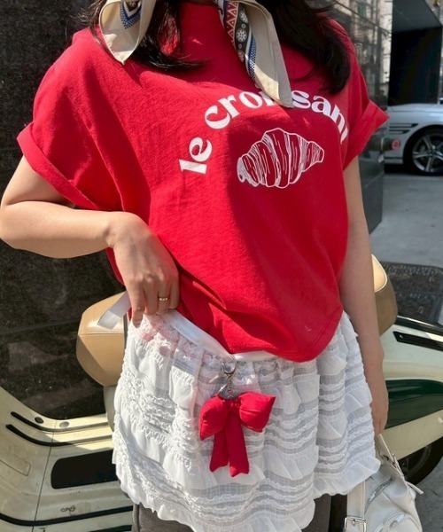tシャツ ipugo/イプゴ クロワッサンロゴトップス レディース