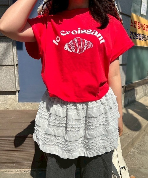 tシャツ ipugo/イプゴ クロワッサンロゴトップス レディース ipugo tシャツ ipugo/イプゴ クロワッサンロゴトップス