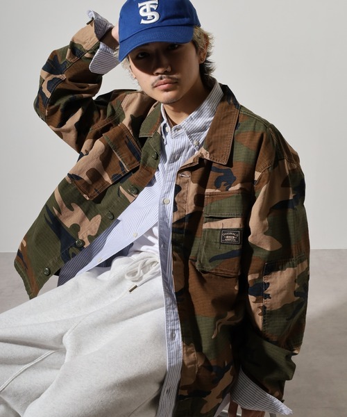 GUESS（ゲス） シャツ GUESS GO RIPSTOP OVERSHIRT オーバーサイズ