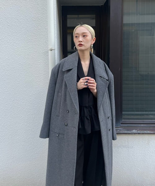 ジャケット・アウター Ameri WIDE SHOULDER WOOL CHESTER COAT Ameri（アメリ） コート チェスターコート WIDE SHOULDER WOOL CHESTER