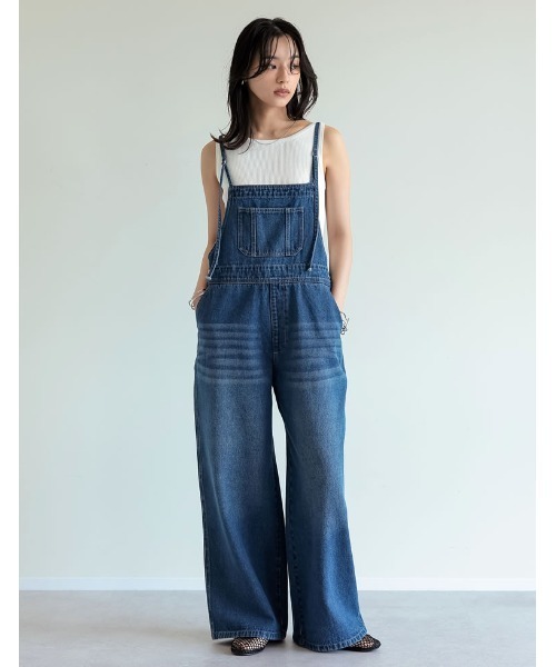 専用　セール！デニムリメイク　着痩せ！美背中！ロングサロペット 楽天市場】オールインワン デニム レディース サロペット 体型