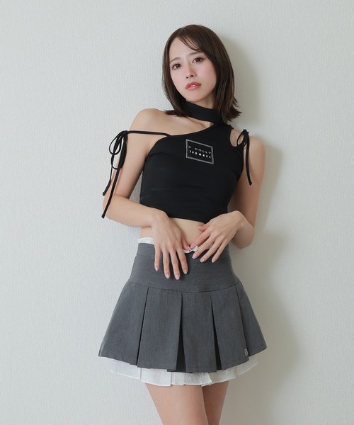 M DOLLY スカート *M DOLLY original* pleat layered mini skirt