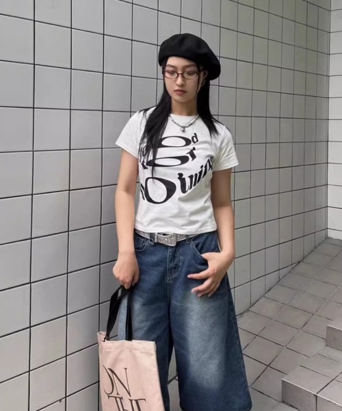  Jeans バッジロゴ ストライプ 半袖 Tシャツ 送関込 DIAVEL tシャツ 半袖プリントTシャツ レディース : ZOZOTOWN