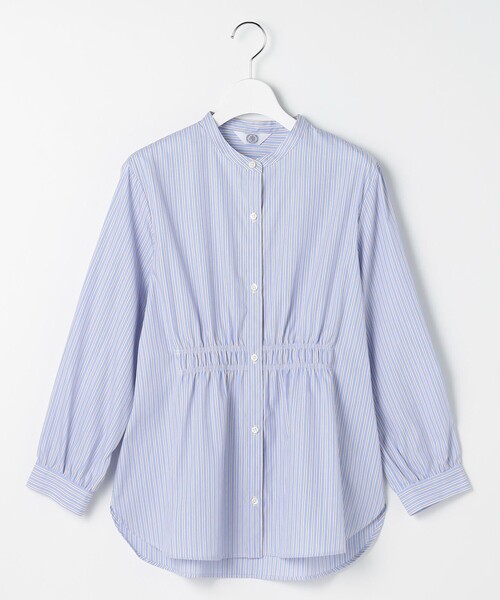 morphose ストライプ　シフォン　シャーリング　ブラウス metamorphose temps de fille - metamorphose ストライプ シフォン