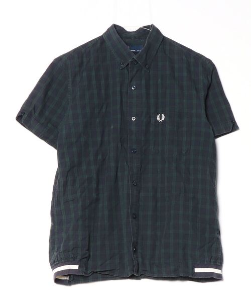 Fred Perry ネイビー 半袖シャツ FRED PERRY 大きいサイズ メンズ フレッドペリー 半袖シャツ