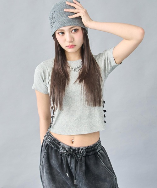 ANAP（アナップ） tシャツ サイドリボン ミニマムTシャツ レディース