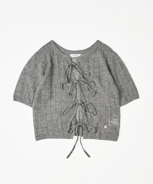 MUHET（ミュエータ） カーディガン ribbon lace-up knit cardigan