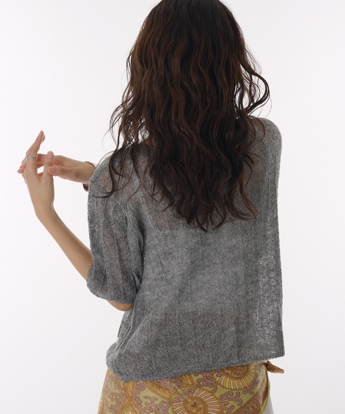MUHET（ミュエータ） カーディガン ribbon lace-up knit cardigan