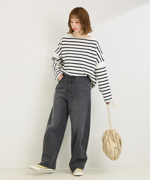 [B.C STOCK] Denim брюки 38 черный женский 