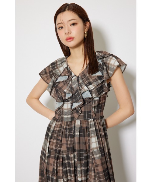 rienda シアーパターンイレヘムワンピ(ベルトセット) rienda（リエンダ） ワンピース シアーパターンイレヘムワンピース