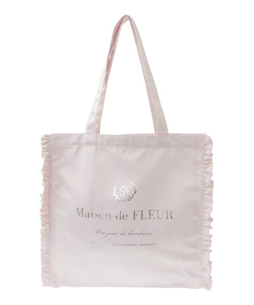 Maison de FLEUR トートバッグ サテンフリルスクエアトート