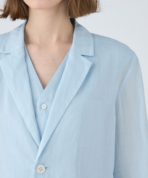 MACPHEE」 テーラードジャケット 36 ライトブルー レディース