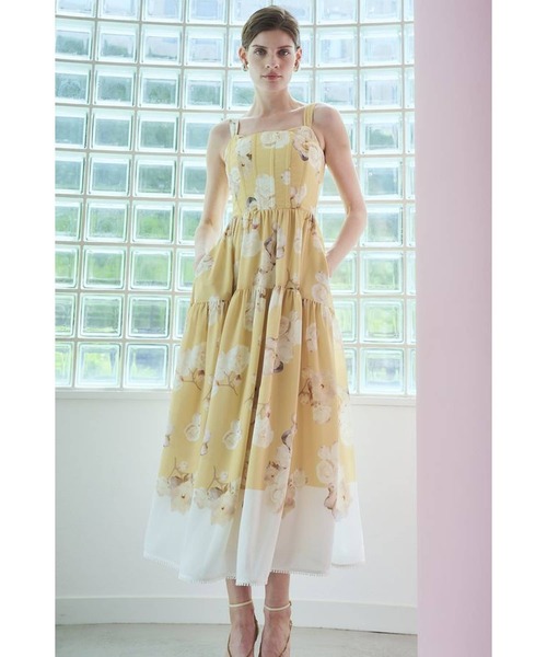 ワンピース Angelique Floral Dress パネルプリントドレスの画像