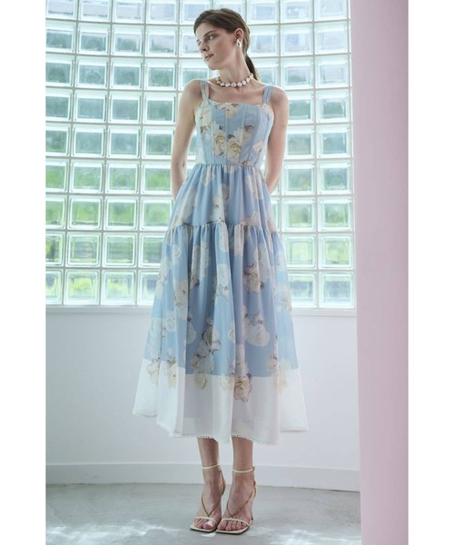 ワンピース Angelique Floral Dress パネルプリントドレスの画像