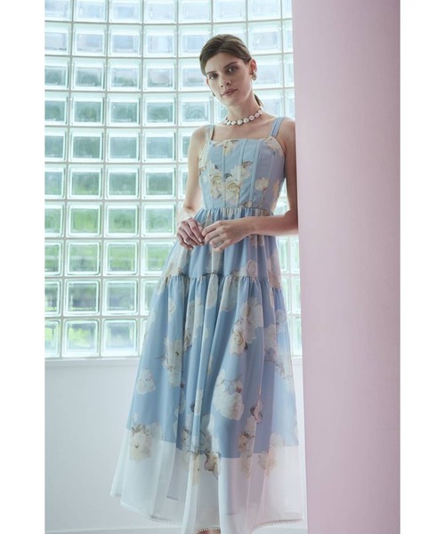 ワンピース Angelique Floral Dress パネルプリントドレスの画像