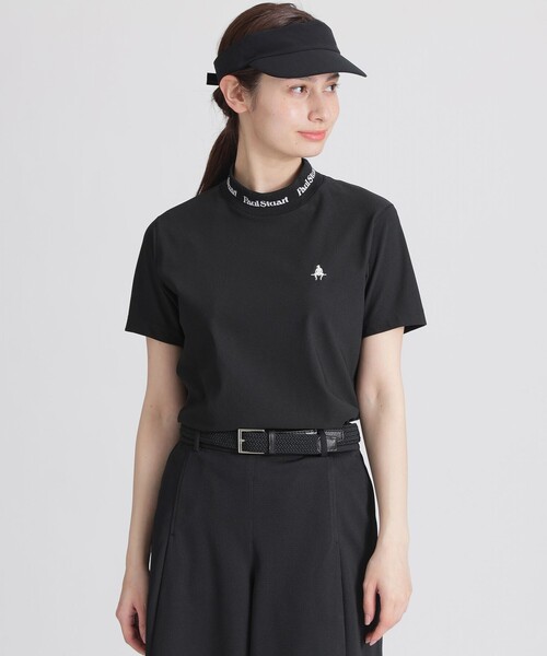 新品★Paul Stuart ゴルフ　モックネック半袖Tシャツ ブラック　L PAUL STUART（ポールスチュアート） ゴルフ 「GOLF」半袖モックネック