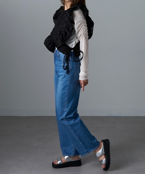 「MOHI」 フラットサンダル 37 ブラック レディース_画像4