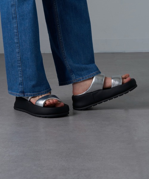 「MOHI」 フラットサンダル 37 ブラック レディース_画像6