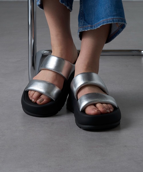 「MOHI」 フラットサンダル 37 ブラック レディース_画像7