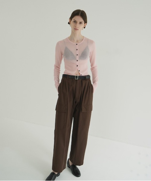 ワイドパンツ カーゴパンツ WIDE TUCK WORK PANTS レディースの画像