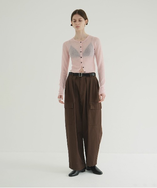 ワイドパンツ カーゴパンツ WIDE TUCK WORK PANTS レディースの画像