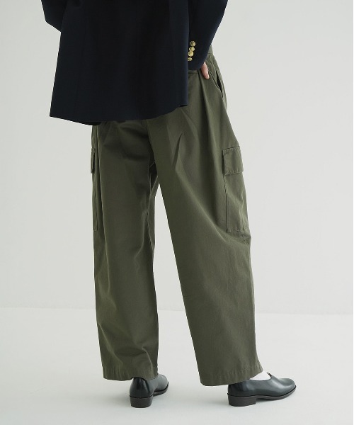ワイドパンツ カーゴパンツ WIDE TUCK WORK PANTS レディースの画像