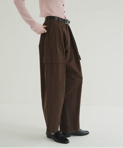 ワイドパンツ カーゴパンツ WIDE TUCK WORK PANTS レディースの画像