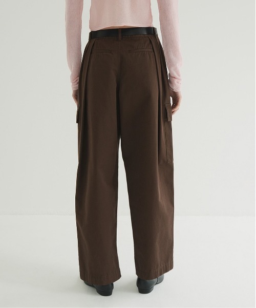 ワイドパンツ カーゴパンツ WIDE TUCK WORK PANTS レディースの画像