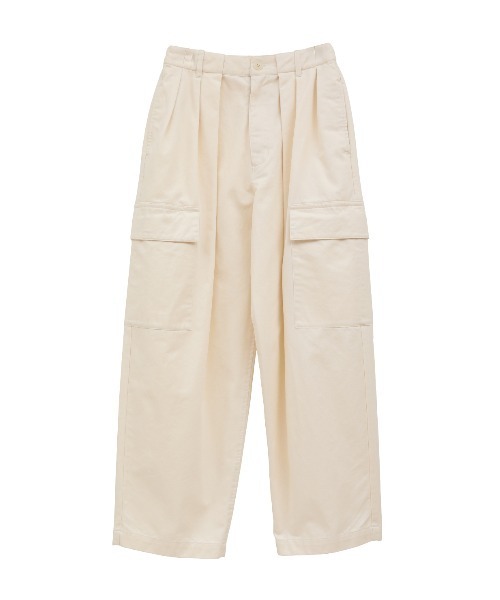 ワイドパンツ カーゴパンツ WIDE TUCK WORK PANTS レディースの画像