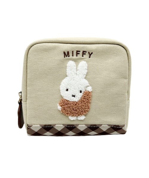 ポーチ miffy/ミッフィー　ダイアゴナルチェックシリーズ　ボックスポーチ レディース | Miffy