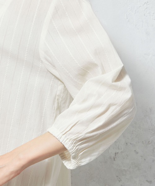 「Petit Honfleur」 7分袖ブラウス 11号 グリーン レディース_画像6