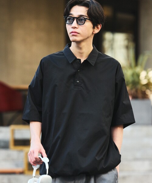 「FREAK'S STORE」 半袖ポロシャツ MEDIUM グレイッシュベージュ メンズ_画像6