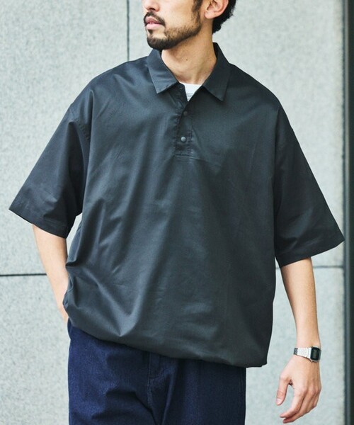 「FREAK'S STORE」 半袖ポロシャツ MEDIUM グレイッシュベージュ メンズ_画像8