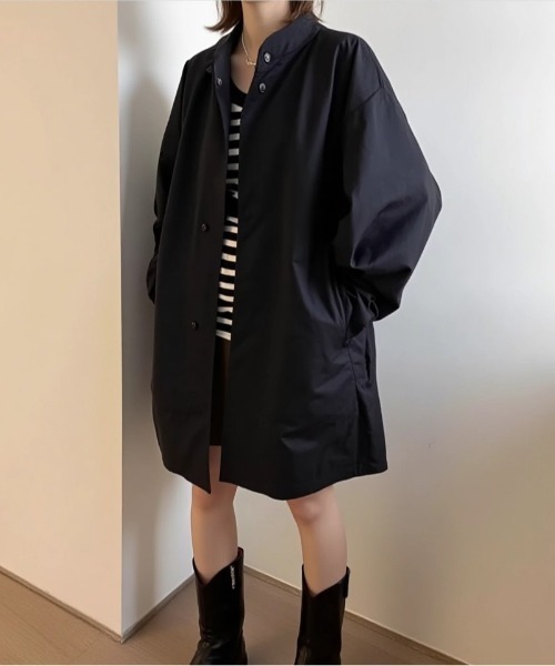 cammie コート アウター ボリュームスリーブスタンドネックロング
