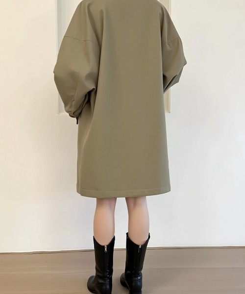 cammie コート アウター ボリュームスリーブスタンドネックロング