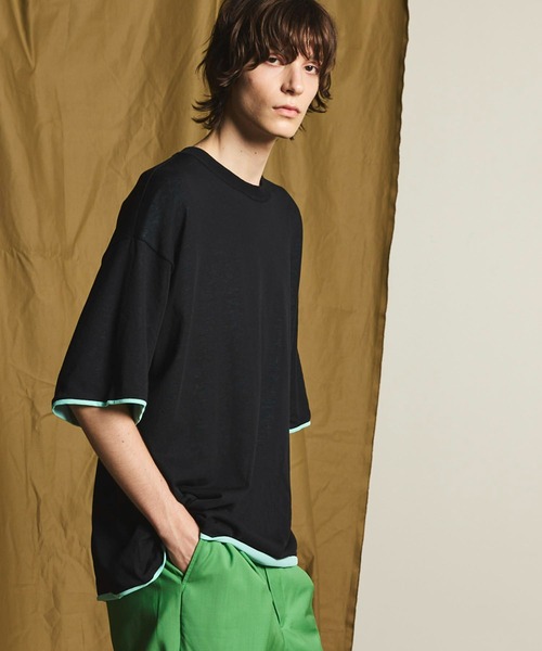 MAISON SPECIAL（メゾンスペシャル） 半袖ニット 2 ブラック メンズ