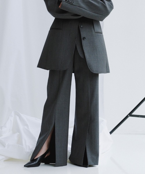 anuans（アニュアンス） スラックス パンツ センタースリット